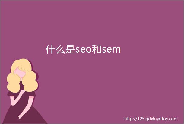 什么是seo和sem