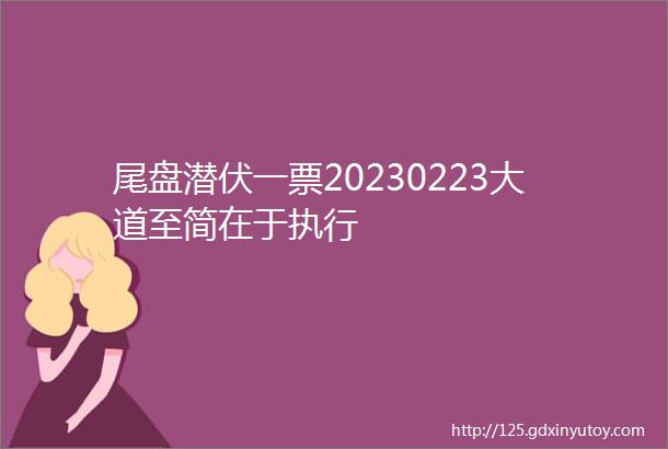 尾盘潜伏一票20230223大道至简在于执行