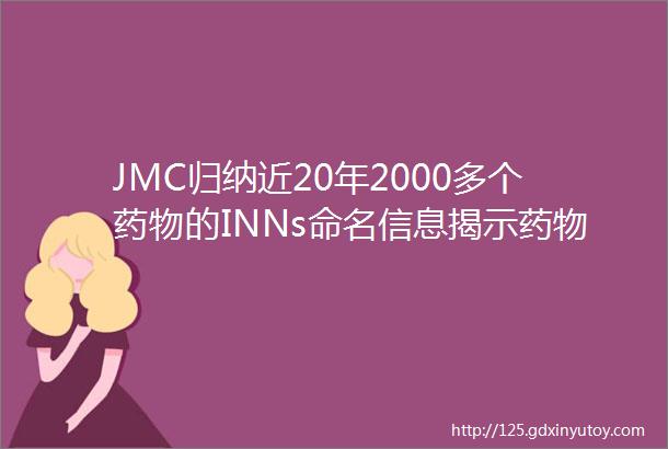 JMC归纳近20年2000多个药物的INNs命名信息揭示药物的化学结构趋势