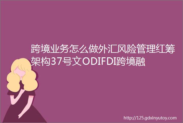 跨境业务怎么做外汇风险管理红筹架构37号文ODIFDI跨境融资跨境支付61618跨境资本流动全体系深圳站