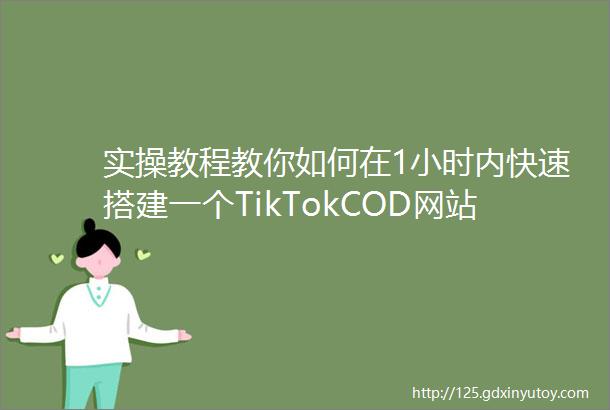 实操教程教你如何在1小时内快速搭建一个TikTokCOD网站上篇