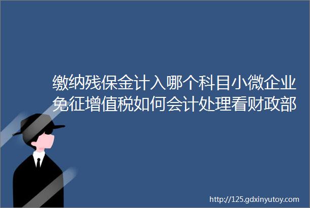 缴纳残保金计入哪个科目小微企业免征增值税如何会计处理看财政部最新解答